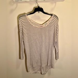 Cream and grey stripped tunic